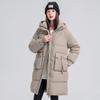 Cotton clothes women's over the knee length 2025 winter new Korean version of thickened jacket with large pockets padded jacket women's padded jacket