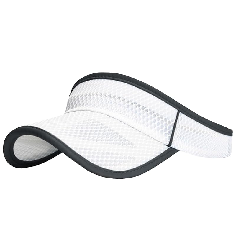 

[White Fang] Plain color visor mesh cap hat outdoor fishing golf ladies men s CA791 (white)