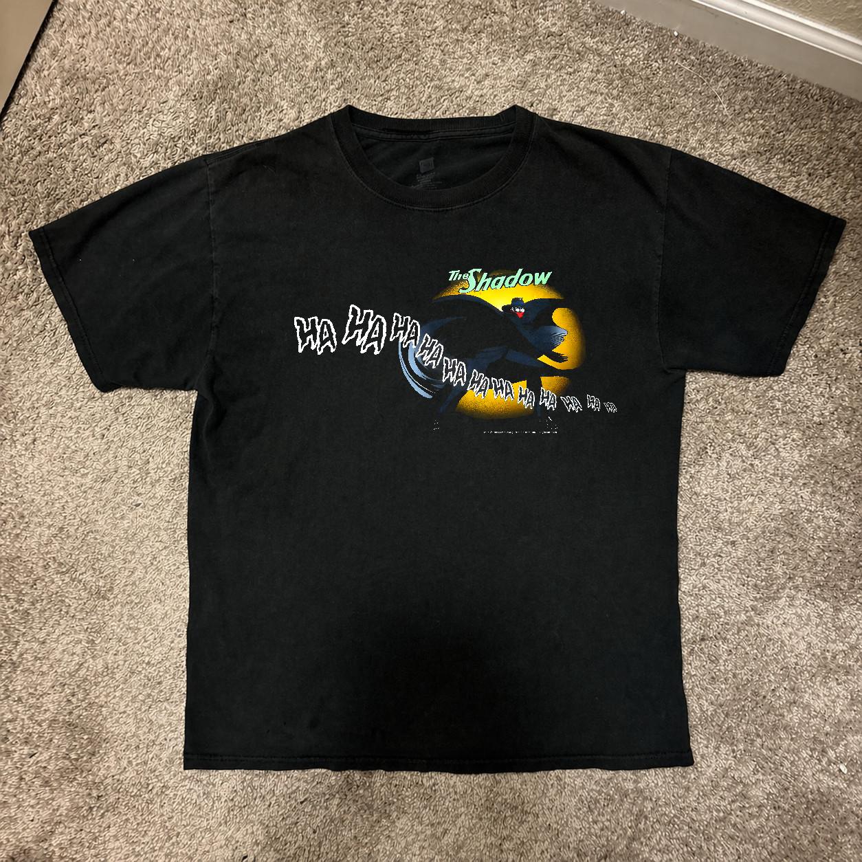 Vintage The Shadow Know Ha Ha Ha Laughing 1994 DC Comics T-Shirt S разноцветный