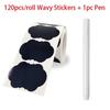120Pcsroll 3 Styles Removable Blackboard Stickers With Erasable Pen Waterproof Chalkboard Labels For Home  Kitchen 1.4*2.2Inch