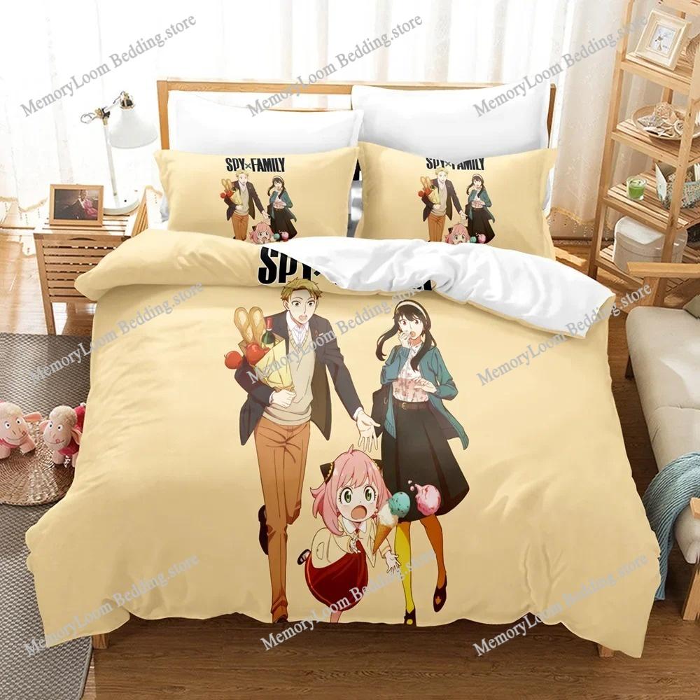 3D-gedrucktes Anime Niedliches Spy Family Bettwäscheset Jungen Mädchen Twin/Queen/King Size Bettbezug Kissenbezug Kinder Erwachsene Schick Heimtextilien