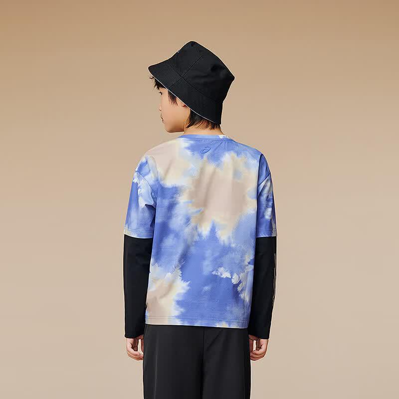 Asics Boys' Quick-Dry Faux 2-in-1 Long Sleeve Tee