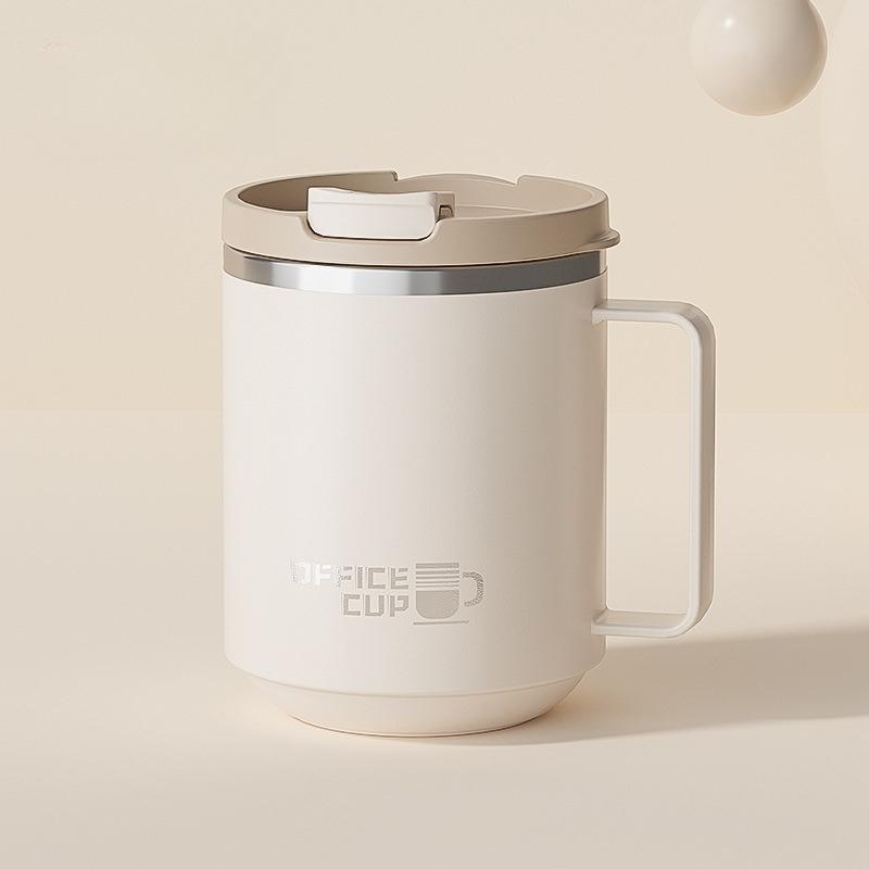 

304 Stainless Steel Coffee Cup Ins Style High Appearance Level Office Water Cup Household Mug with Tea Strainer Simple Cup 480ml бежевый