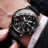Xiaomi 4PCS Fashion Men Business Watches Jewelry Set Casual Arabic Dial Male Leather Strap Quartz Wristwatch Reloj Hombre (Without Box)