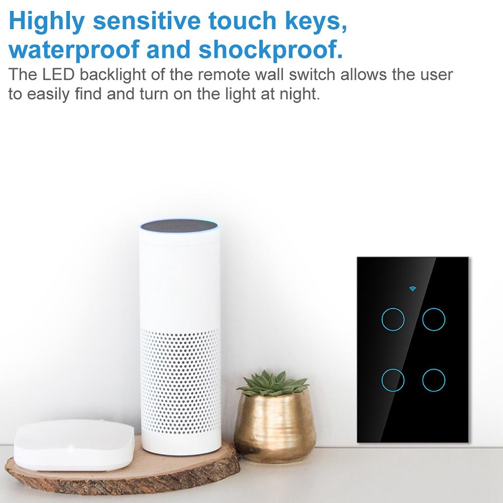 WiFi Dokunmatik Ekran Anahtarı 4 Yönlü AC için Tek Daire