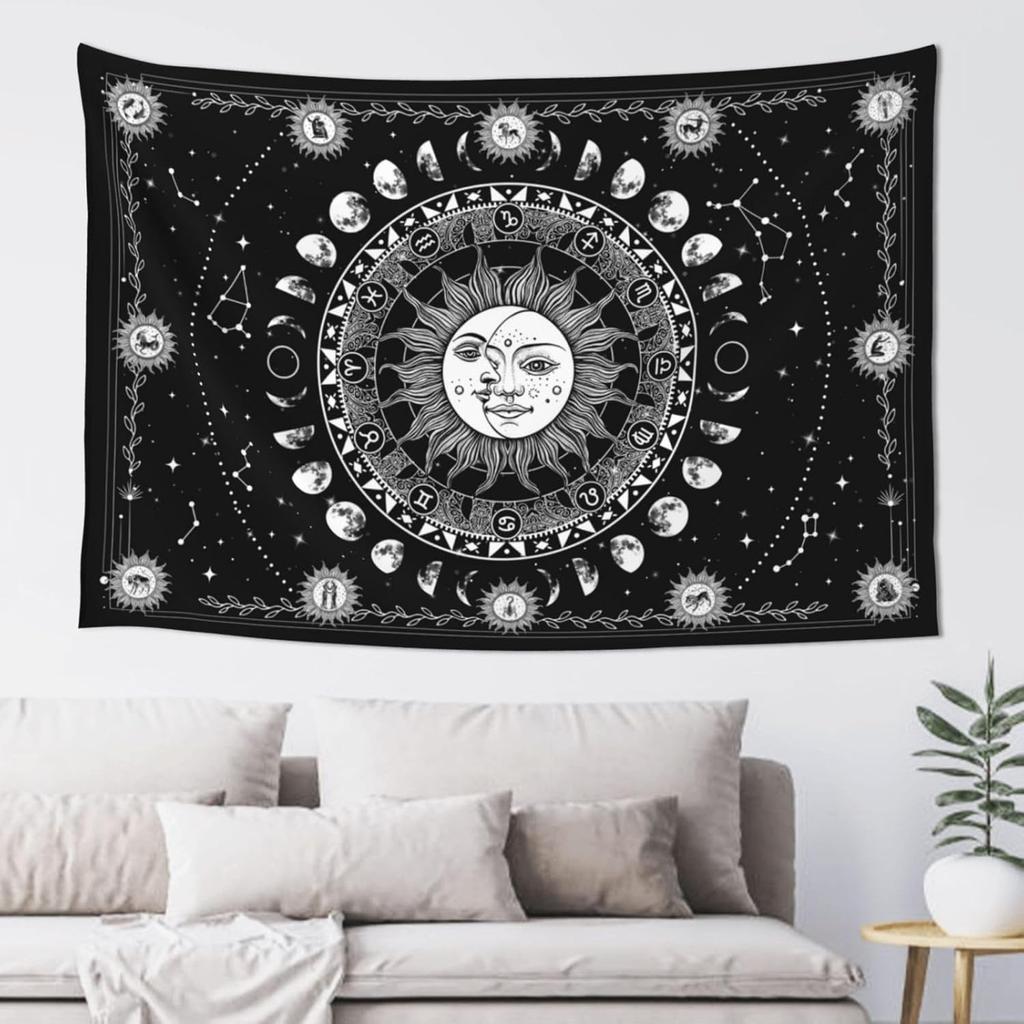 Botanical Polyester Fabric Tapestry Floral With Green White Spring Wall Hanging Tapestry,Plants Leaves Tapestry Daily Decorative