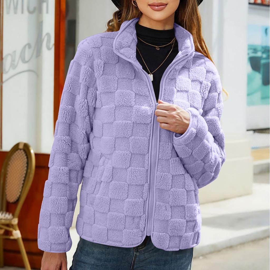 Abrigo cálido de talla grande para mujer, de color sólido, holgado, de manga larga, moderno