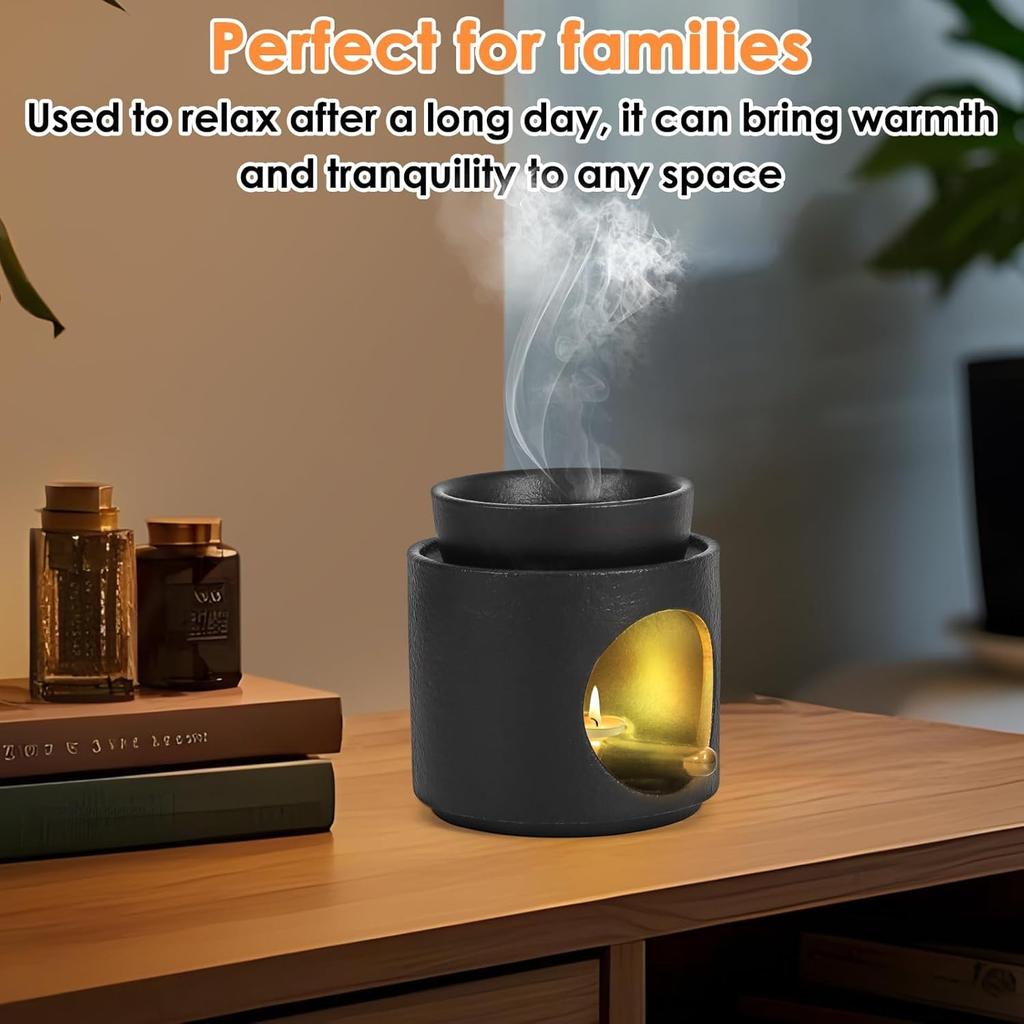 Wax Melt Burners,Ceramic Essential Oil Burner,Wax Melt Burner With Tealight Holder, Wax Burner For Essential Oils With Removable Bowl, Wax Burners