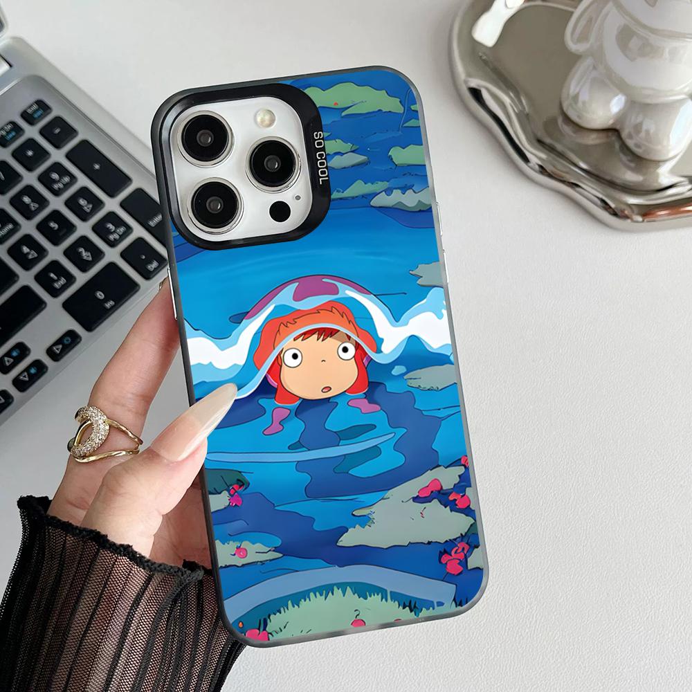 Anime P-ponyo Phone Case Matte Colored Silver For Iphone 17 16 15 14 Pro 13 12 Air Plus 11 7 8 Max Luxury Cover