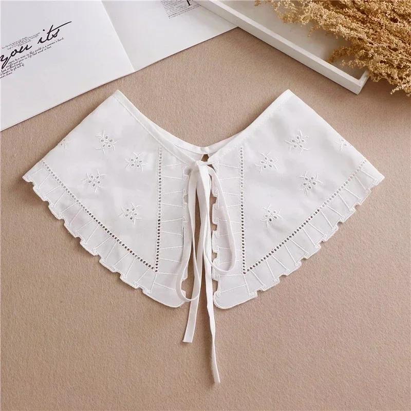Summer Bow Tie Shawl White Fake Collars for Women Removable Dress Detachable Collar Wrap Shawl  False Collar Decor
