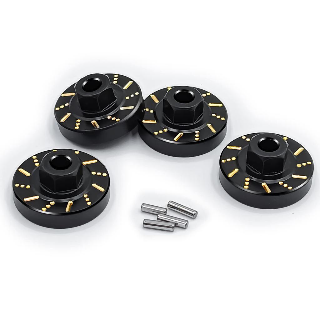 TRZX 4pcs Brass Wheel Hub Extension Hex Adapter Wheel Weights for 1/18 Scale Traxxas TRX4-M RC Crawler Car