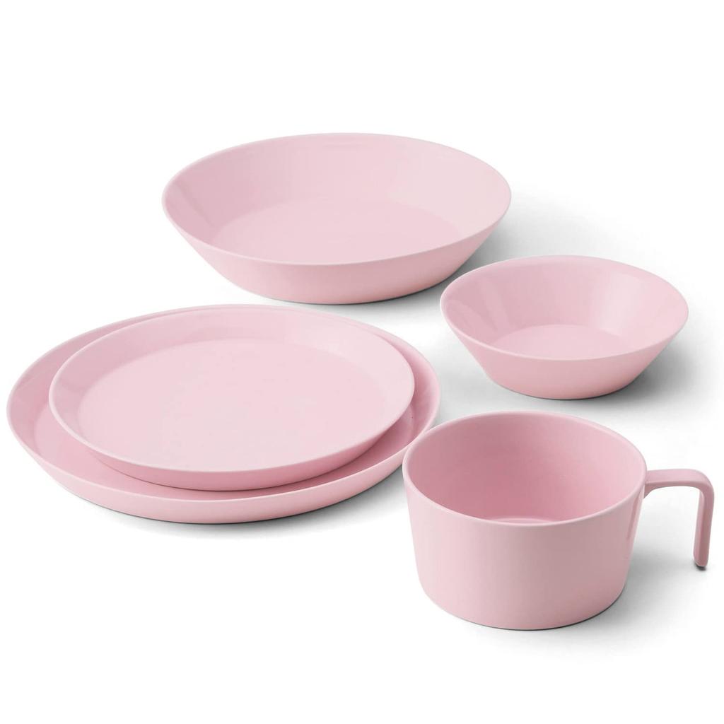 TAMAKI Luonto 5-Piece Set: Ilta Pink Plate, Colored Dish, Pasta Plate, Bowl, Soup Cup (T-947739)