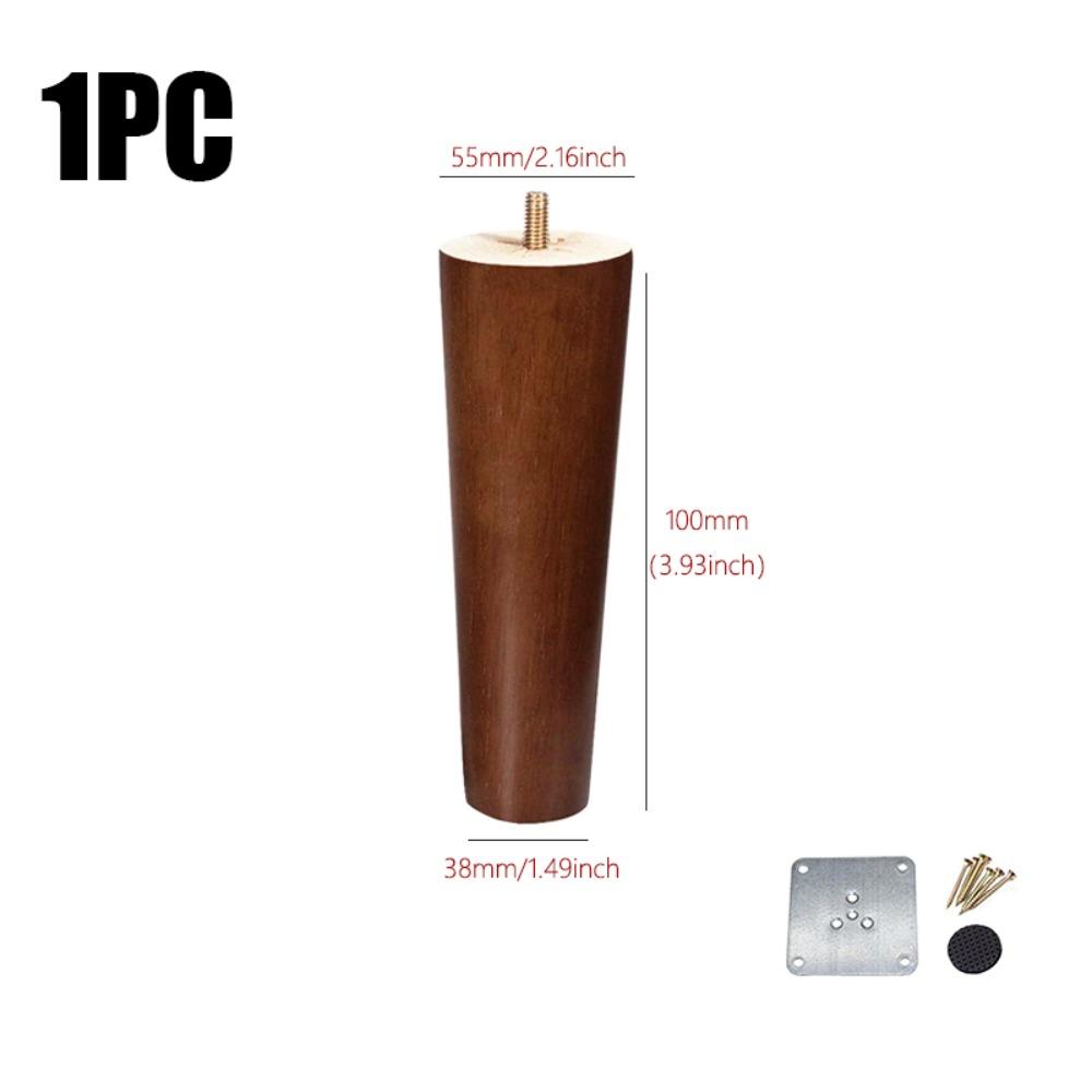 8/10/12/15/20cm New Solid Wood Furniture Legs Conical with Iron Sheet Chair Replacement Feet Universal Sofa Legs