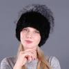 Autumn and Winter Women's Rabbit Fur Cap Casual Warm Ear Protection Knitted Caps