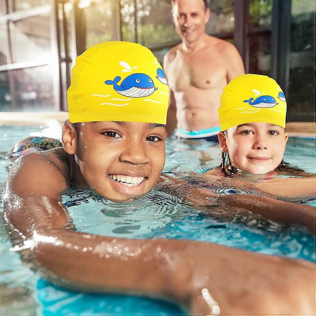 Kid Swimming Cap For Age 6-12, Pu Swimming Cap For Girls And Boys