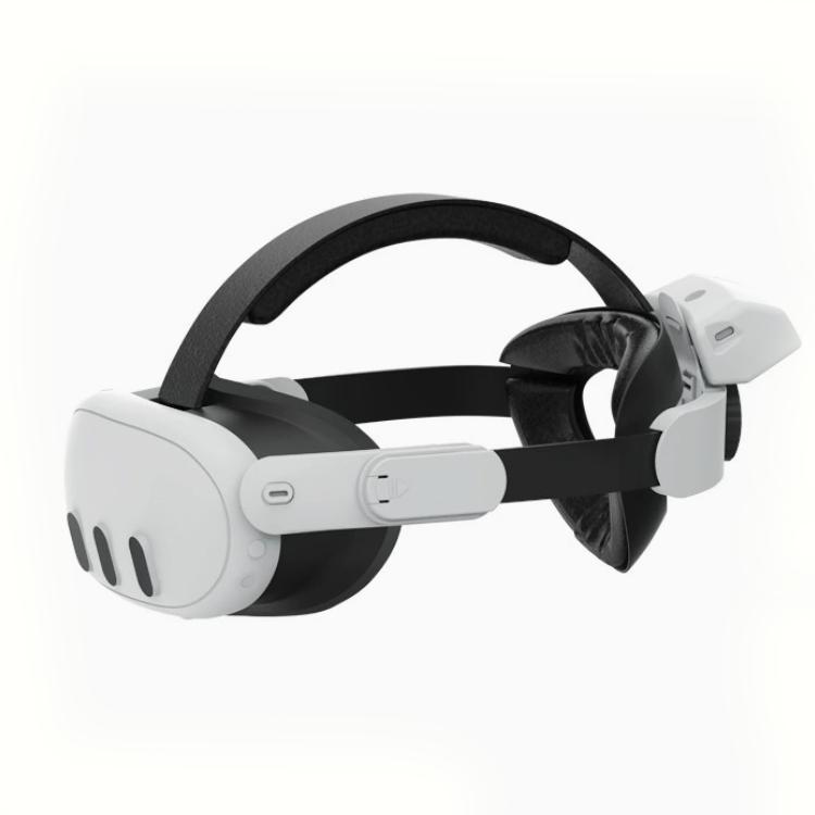 6000mAh VR Glasses Headband Adjustable Head Strap for Meta Quest2/Quest3/Quest3S Sponge Headwear Rechargeable Batteries For Meta Quest2/Quest3/Quest3S&White