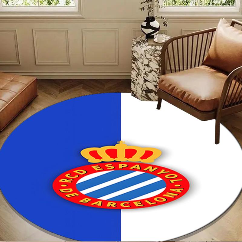 Football Espanyol Design Round mat Home Decor, Chair rug For livingroom,Bedroom, doormat home decor Birthday Gift Christmas Gifts