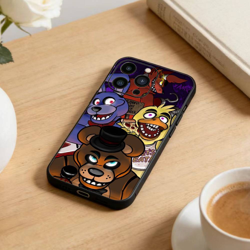 Five Nights at Freddy's Handyhülle Für iPhone17,16,15,14,13,12 Plus,Max Weiches Silikon Schwarze Hülle