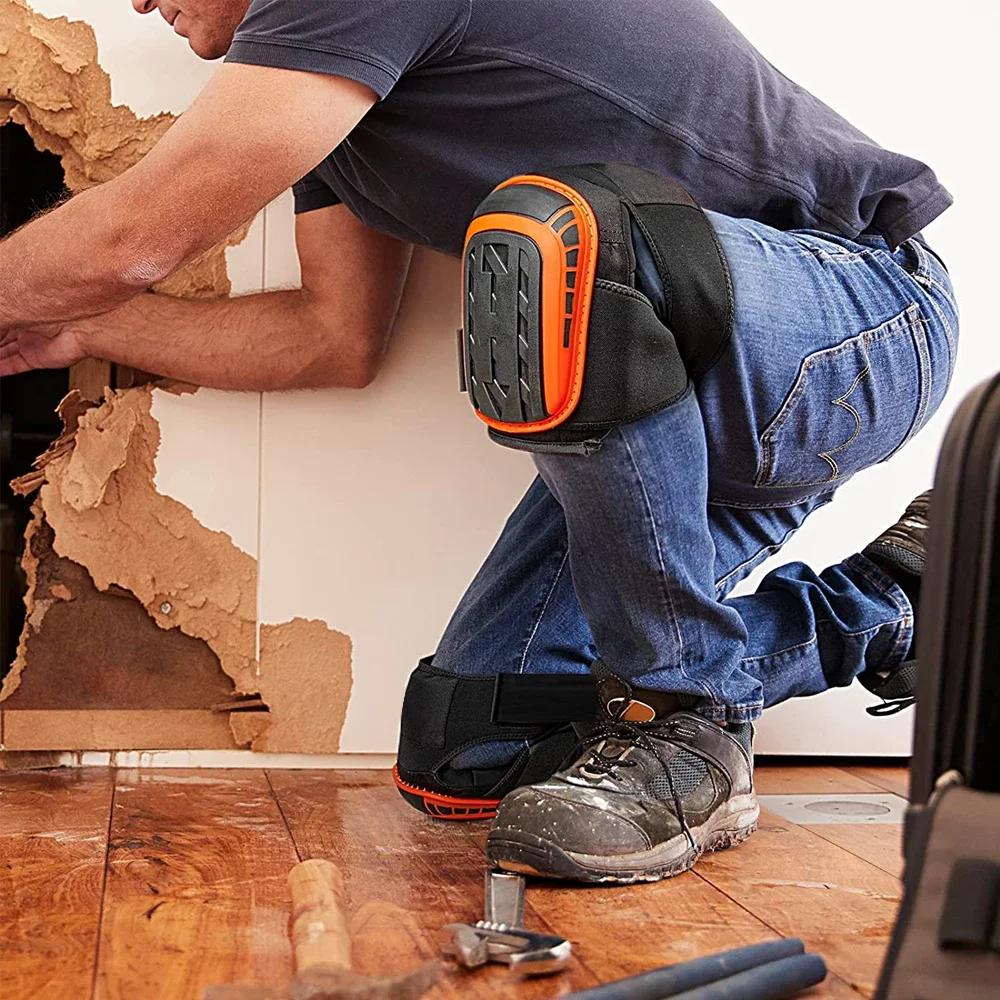 1 pereche de genunchiere profesionale cu spumă EVA rezistentă, cu pernă de gel confortabilă și curele reglabile pentru lucru, grădinărit