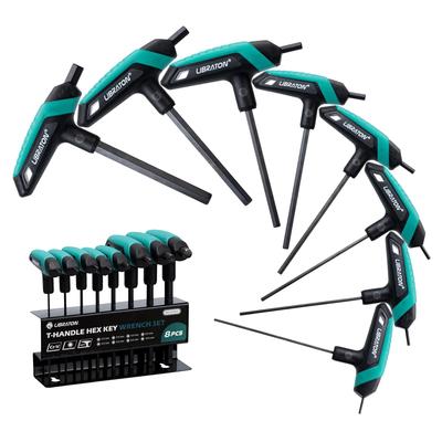 LIBRATON Hex Wrench Hex Metric Sizes and Hex Key Bicycle Repair Tool with Storage Rack Set, T-Handle Wrenches, 2, 2.5, 3.0, 4.0, 5.0, 6.0, 8.0, 10mm,