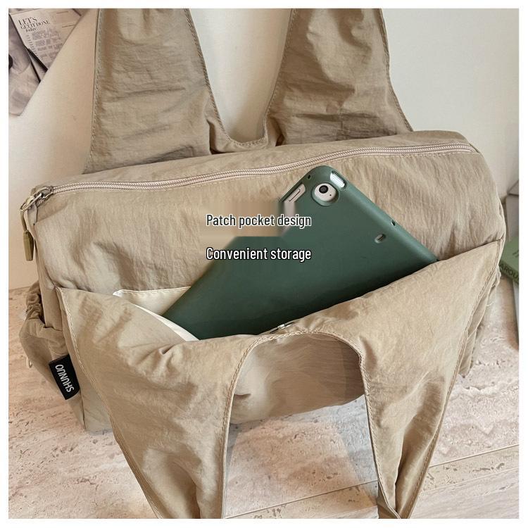 Women's Lightweight Nylon Tote: Large Capacity, Multi-layer, Single Shoulder Handbag for Commuting & Moms