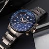 Maserati Quartz Watch Men's 44mm Blue Dial Dark Gray Stainless Steel Chronograph Luminous 100m Waterproof Japanese Movement R8873640001