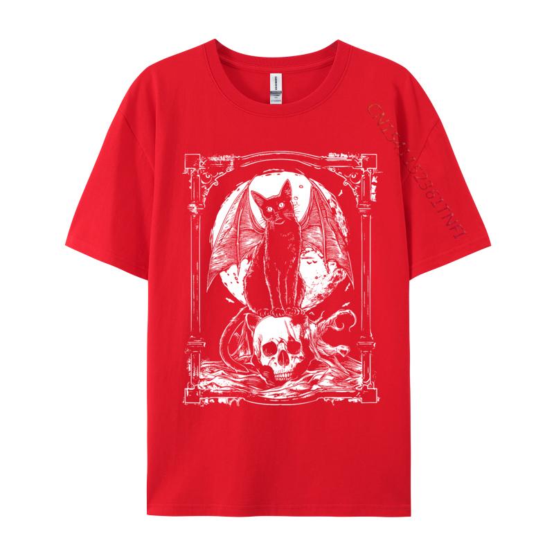 Unisex TShir Cat Skull Occult Summer Cool TShirt T Shirt For Unisex Hip Hop Cotton Leisure TShirt Wholesale