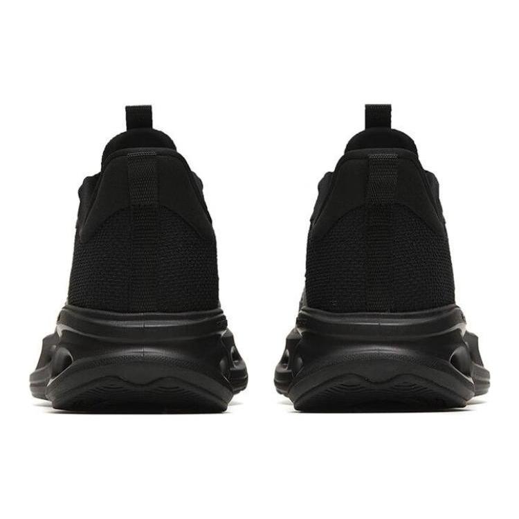 Anta Cushioning Slip Resistant Abrasion Resistant Breathable Low top Running Shoes Women's Bright Black 122315575-5