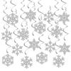 8 Pcs Christmas Snowflake Hanging Swirl Decorations Winter Party Glitter Snowflake Ceiling Streamers for Christmas Birthday Baby Shower New