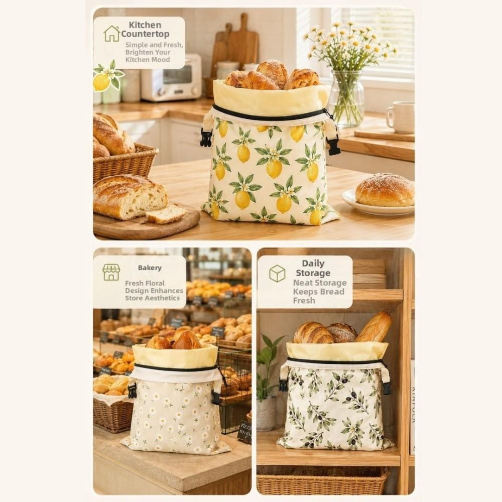 Lock Closure Bread Storage Bag Cotton Beeswax Coated Bags New Beeswax Bread Bags  Kitchen Use