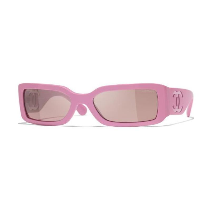 CHANEL Temple Logo Nylon Acetate Irregular Sunglasses Unisex Couple Style Pink