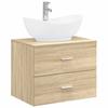 Bathroom Furniture Set Sonoma Oak Engineered Wood