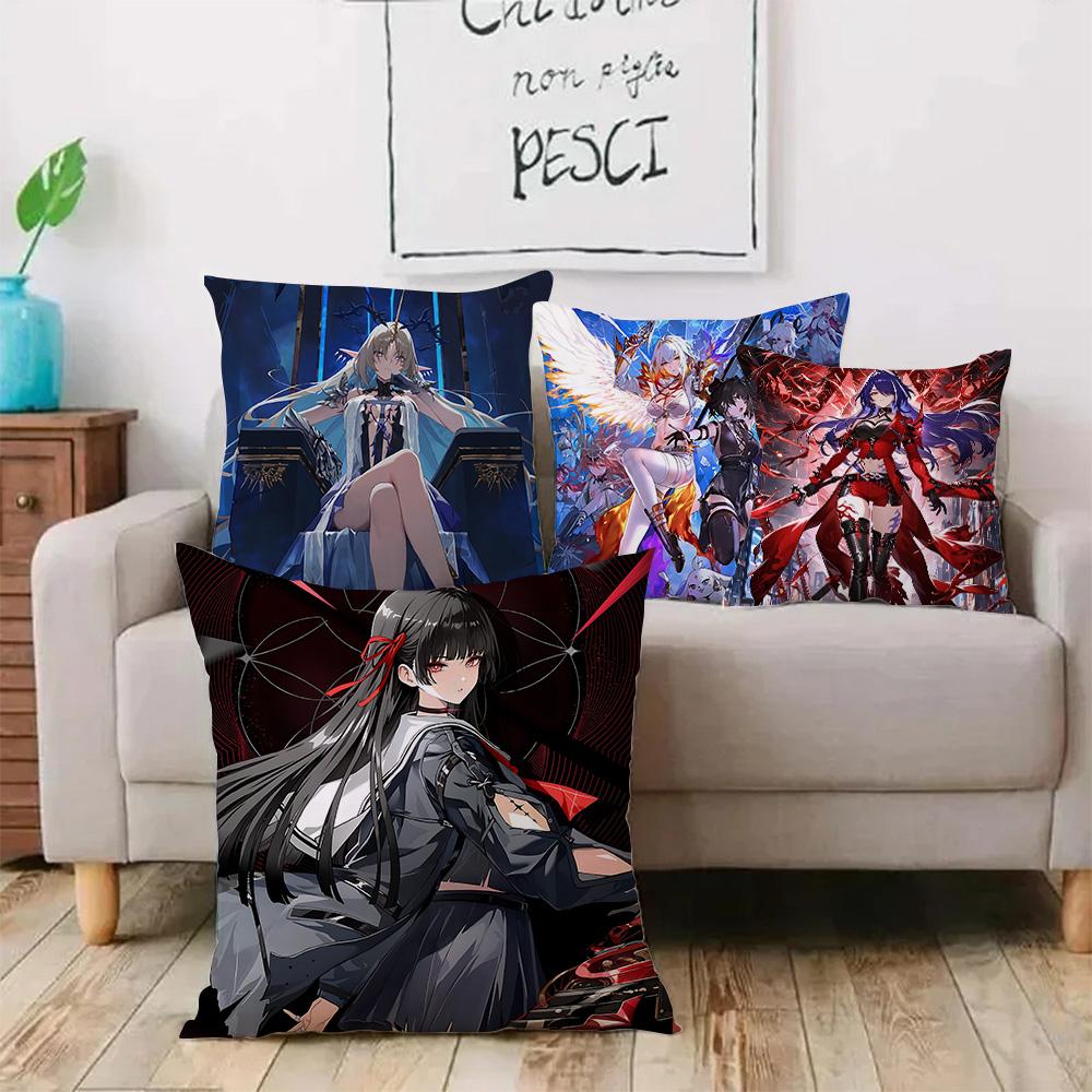 Game Wutherings W-Waves Pillow Covers Cartoon Sofa Decorative Home Double-sided Printing Short Plush Cute Cushion Cover