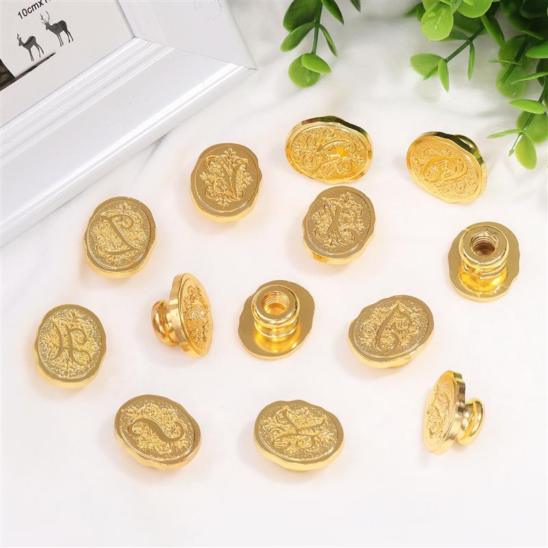 Retro Sealing Wax Stamp Head 26 Letter A-Z Alphabet Seals Stamp Set Tools Post Decor Antique Alloy Seal Head Wedding Craft Gift
