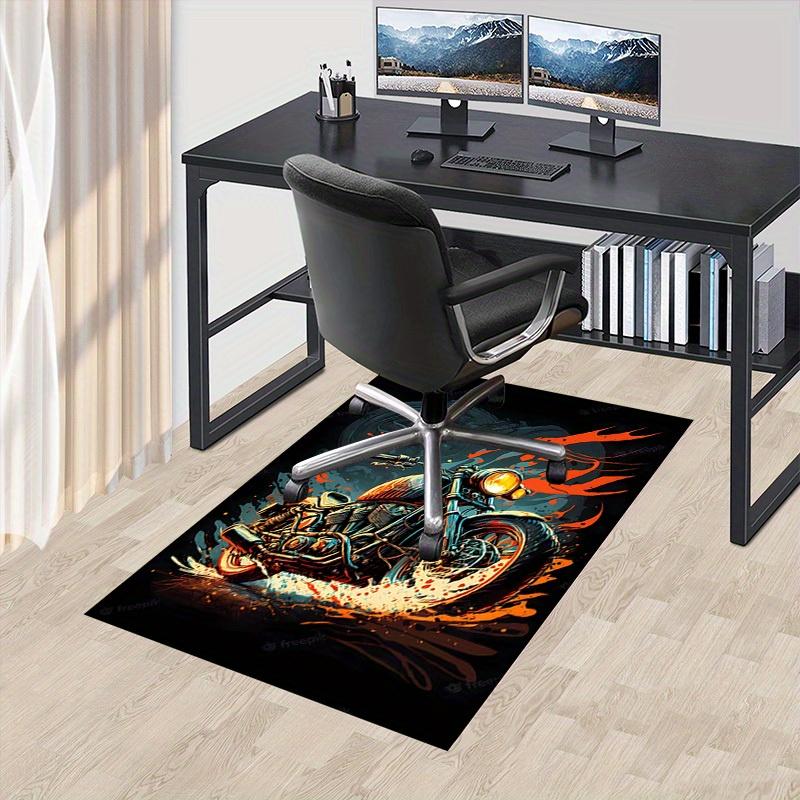 1pc Motorcycle,Flame,Artwork Office Carpet Soft Polyester Non Slip Machine Washable Indoor Carpet Li