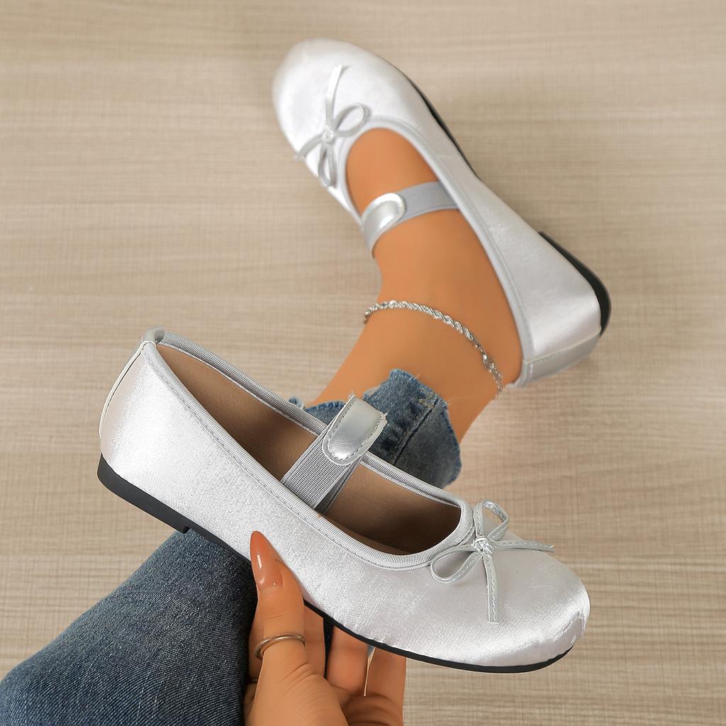 Fashion Women Ballet Flats Shoes Round Toe Bow Mary Jane Shoes Women Plus Size Comfortable Loafers Outdoor Luxury Retro Sneakers Women