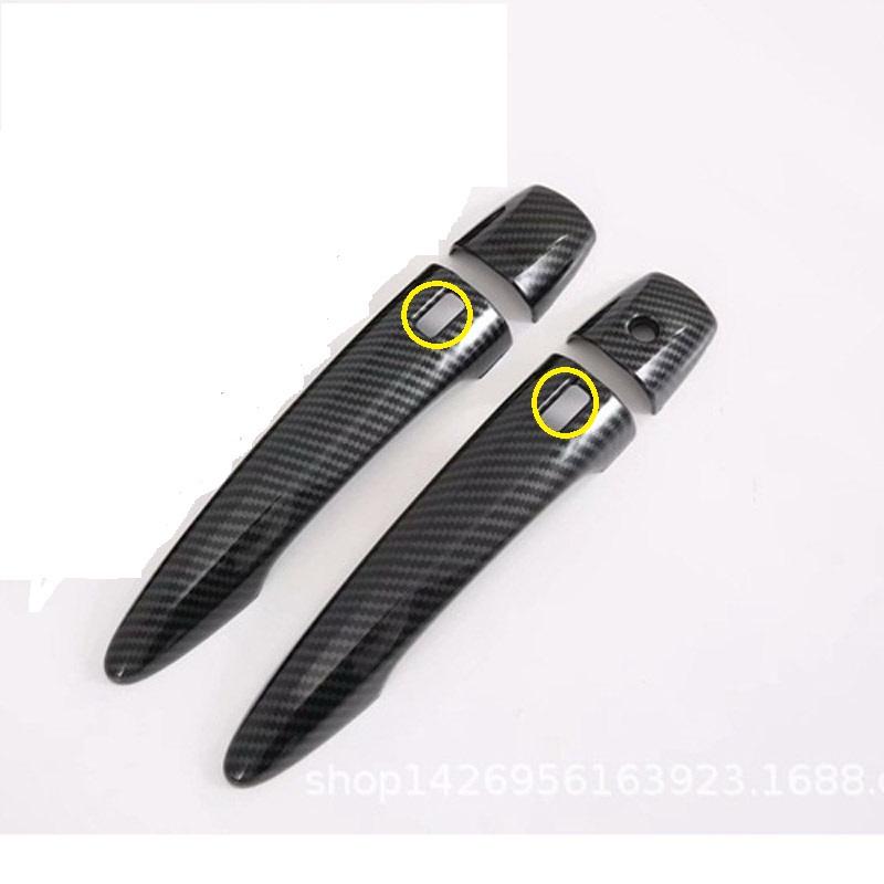 For Nissan JUKE F16   Luxurious Chrome Carbon Fiber Door Handle Covers protector Stickers Car Decal Styling Accessories