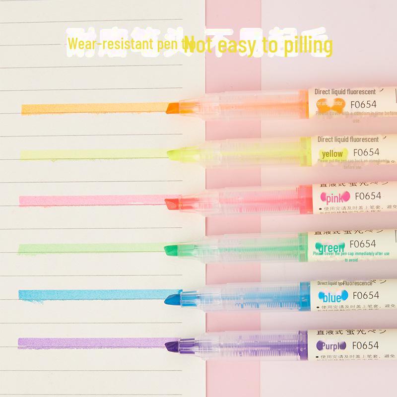 

Набор из 6 флуоресцентных жидких ручек: Мгновенная подача чернил, не требуется нажатие для маркировки, выделения и стильного ведения заметок. Chisel Tip