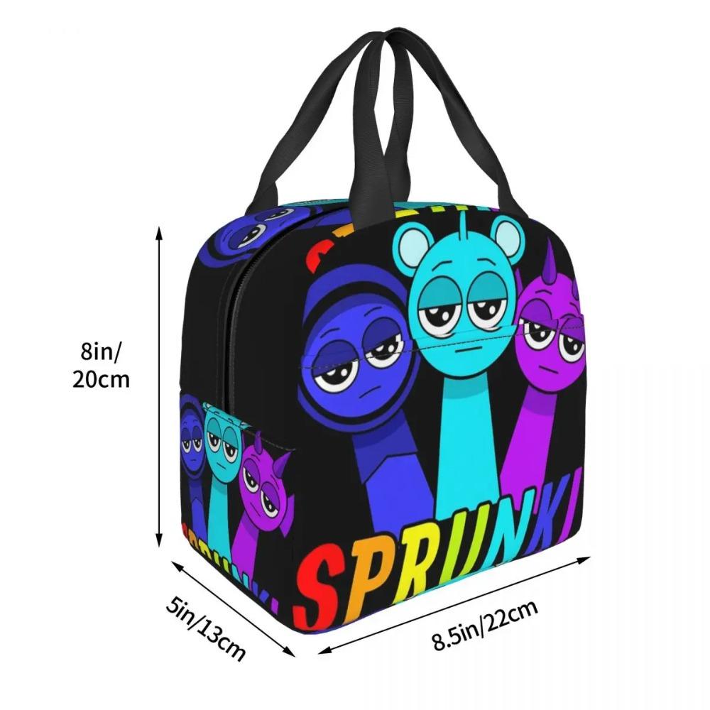 All My Sprunki Toys Game Insulated Lunch Bag for Women Kids Portable Food Boxes Thermal Lunch Box Tote