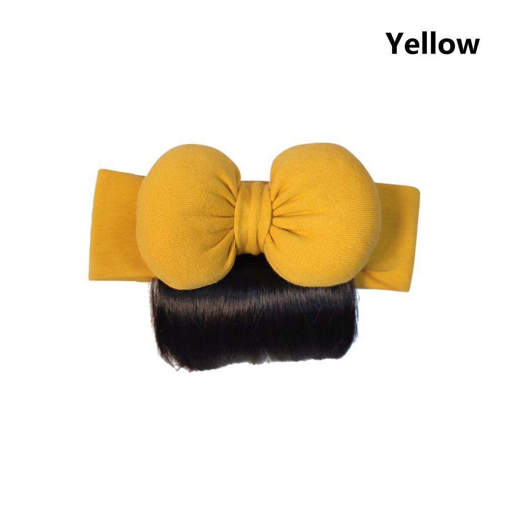 

Fashionable Bowknot Wig Hat Princess Hair Accessories Soft and Comfortable Cute Hairpiece Hairpiece Headwear Newborns жёлтый