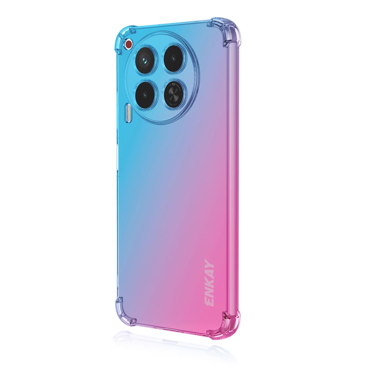 

Для TECNO Camon 30 4G ТПУ Чехол ENKAY Утолщенный Четырехугольный Противоударный Чехол для Задней Панели Телефона Blue/Pink