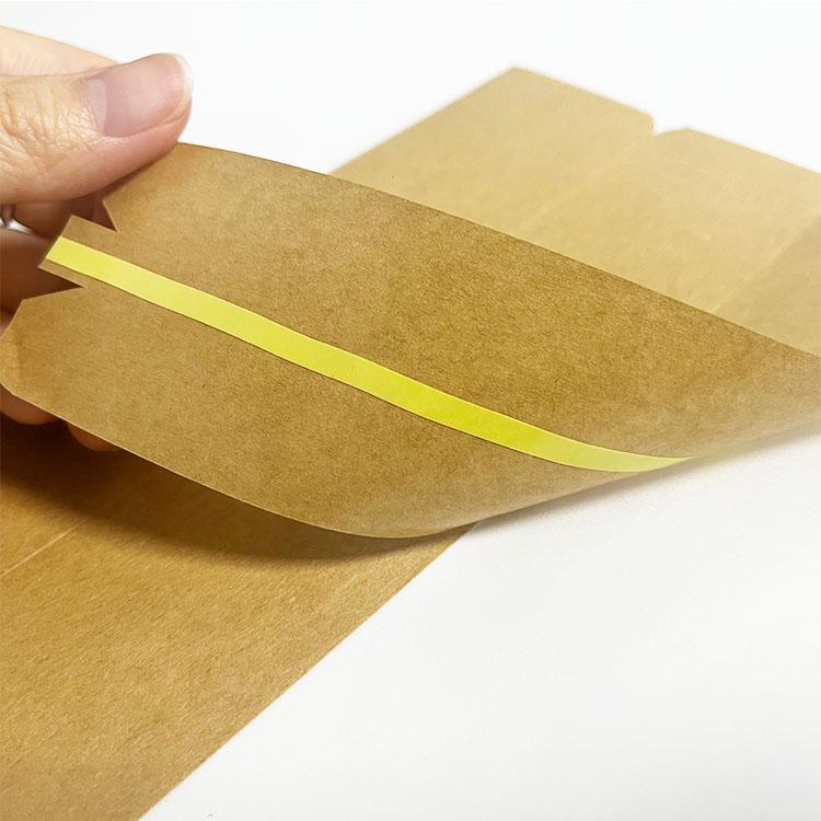 With Easy Tear Strip Self Adhesive Kraft Paper Sealing Tape Custom (Brown,Customized&48mm*215mm*4pcs/sheet)