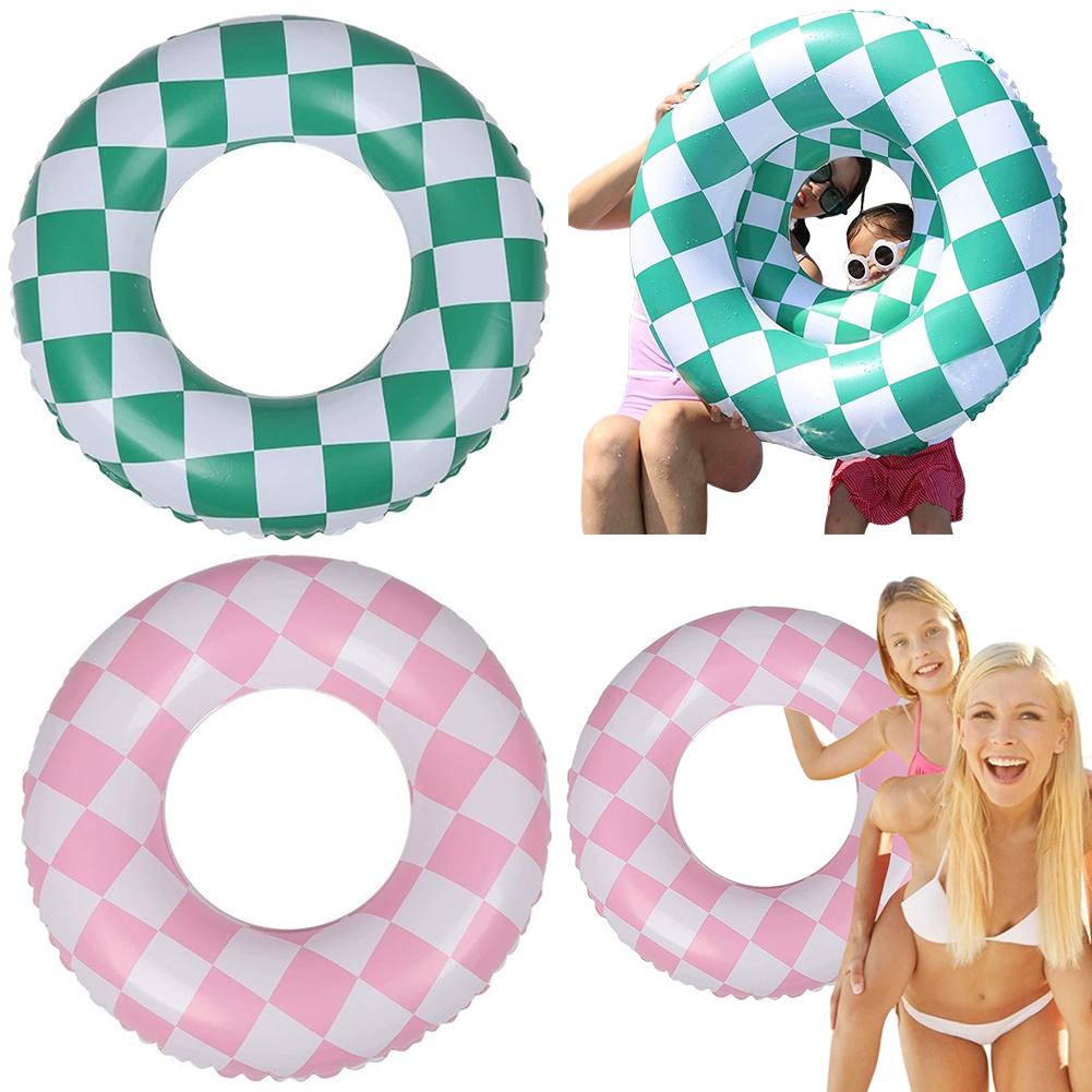 Nadmuchiwany pierścień do pływania, koło do pływania, kratka, dorosły, pierścień do pływania pod pachami, PVC, pogrubiony pierścień do pływania, do basenu plażowego