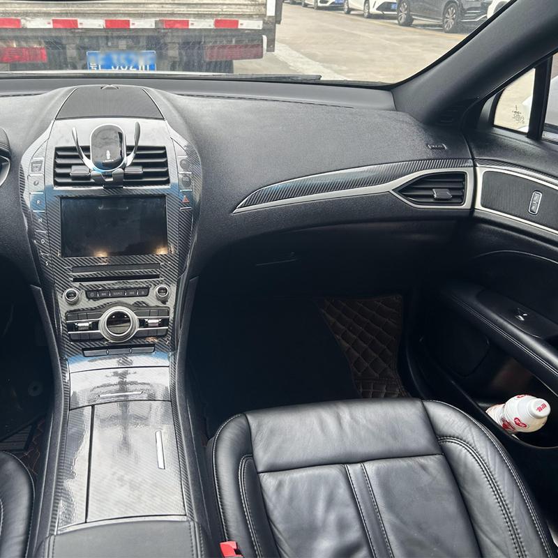 For lincoln mkz 2017- Interior Central Control Panel Door Handle 3D/5DCarbon Fiber Stickers Decals Car styling Accessorie