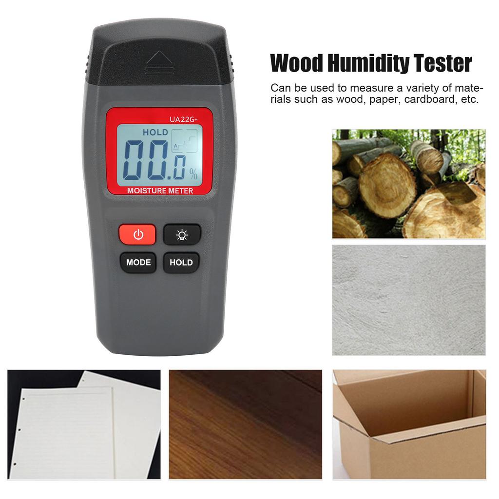 UA22G+ Professional Wood Moisture Meter Portable Timber Humidity Tester Damp Detector