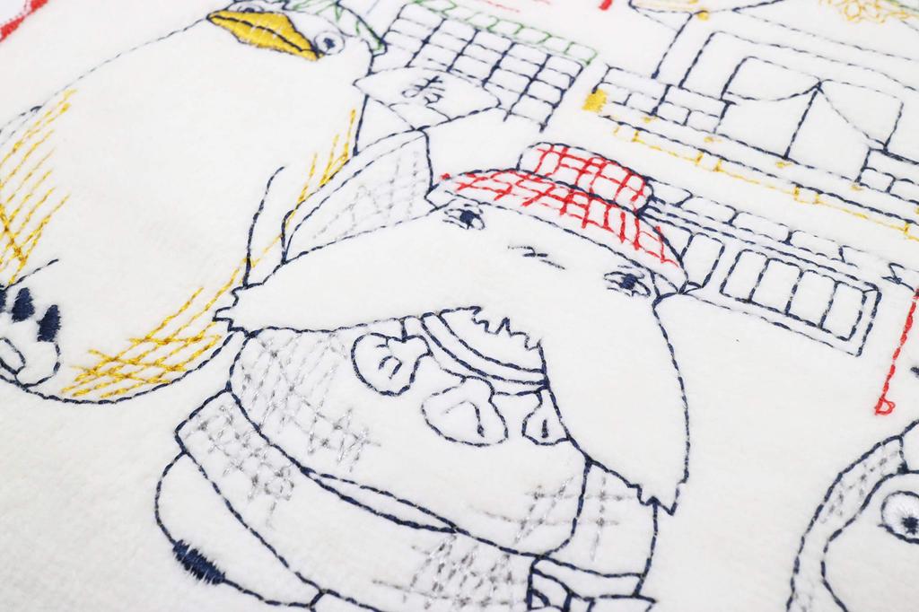 Marushin Hand Studio Ghibli to the 1005032800 Towel, "Spirited Away" 25x25cm, "Welcome Bathhouse" Towel, 100% Cotton, Embroidered,