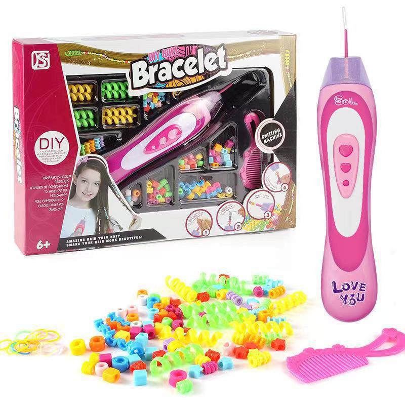 Hair Braider Toy Set for Girls - Role-Play Hairdressing and Braiding Accessories