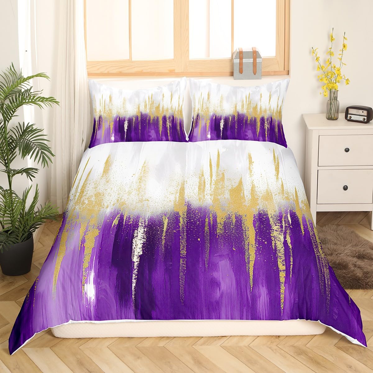 

Comforter Rainbow Stripes King Queen Visual Abstraction Bedding Set Optical Illusion Comforter Geometric Comforter (quilt)-EU Single(135*200cm)3pcs
