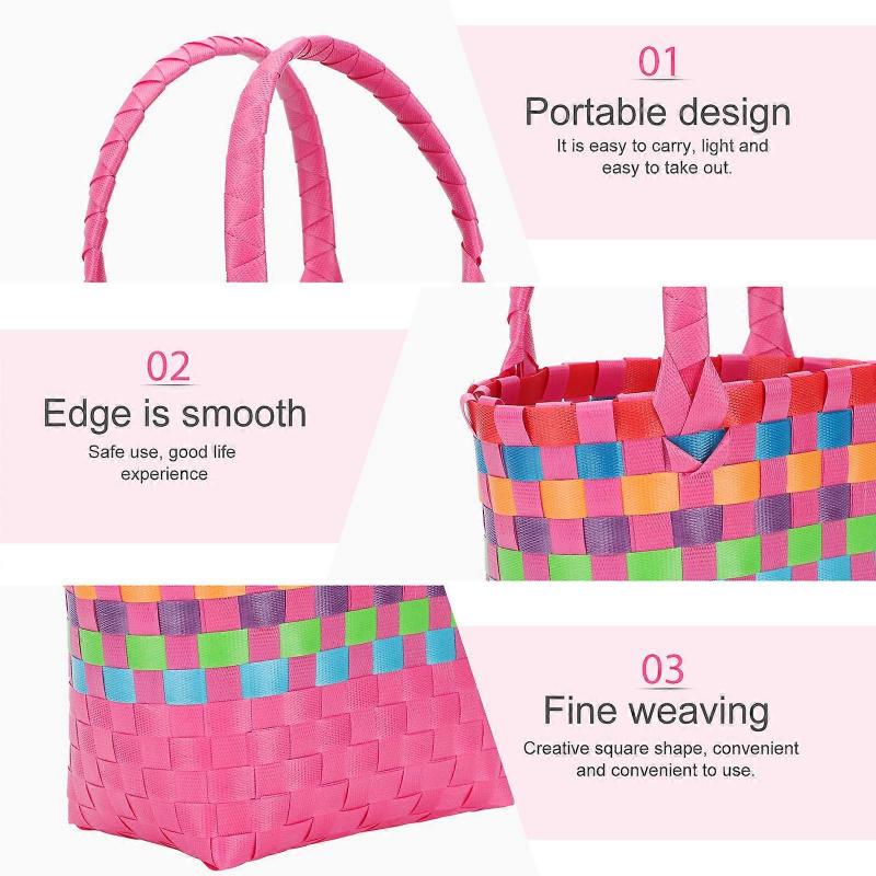 Colorful Plastic Basket for Mini Storage Holder Use 1Pcs Beach Bag