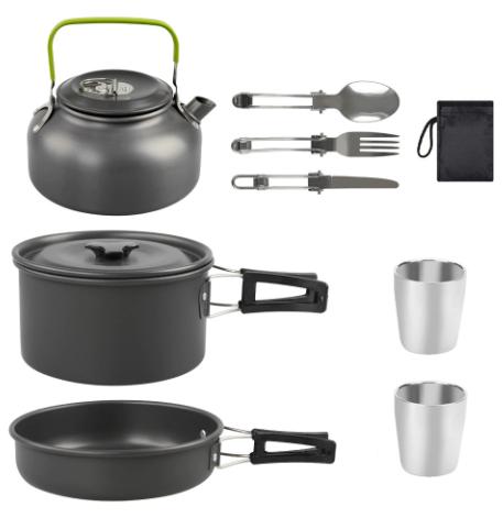 Oem Outdoor Water Kettle Camping And Picnic Equipment Complete Set Of Pots Portable Butane Stove For Outdoor Tea Brewing Pot